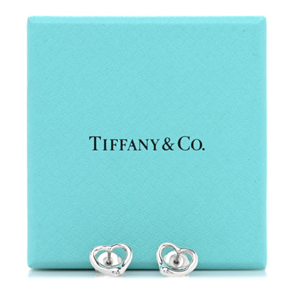 Tiffany Sterling Silver Elsa Peretti 11mm Open Heart Earrings 5 of 5