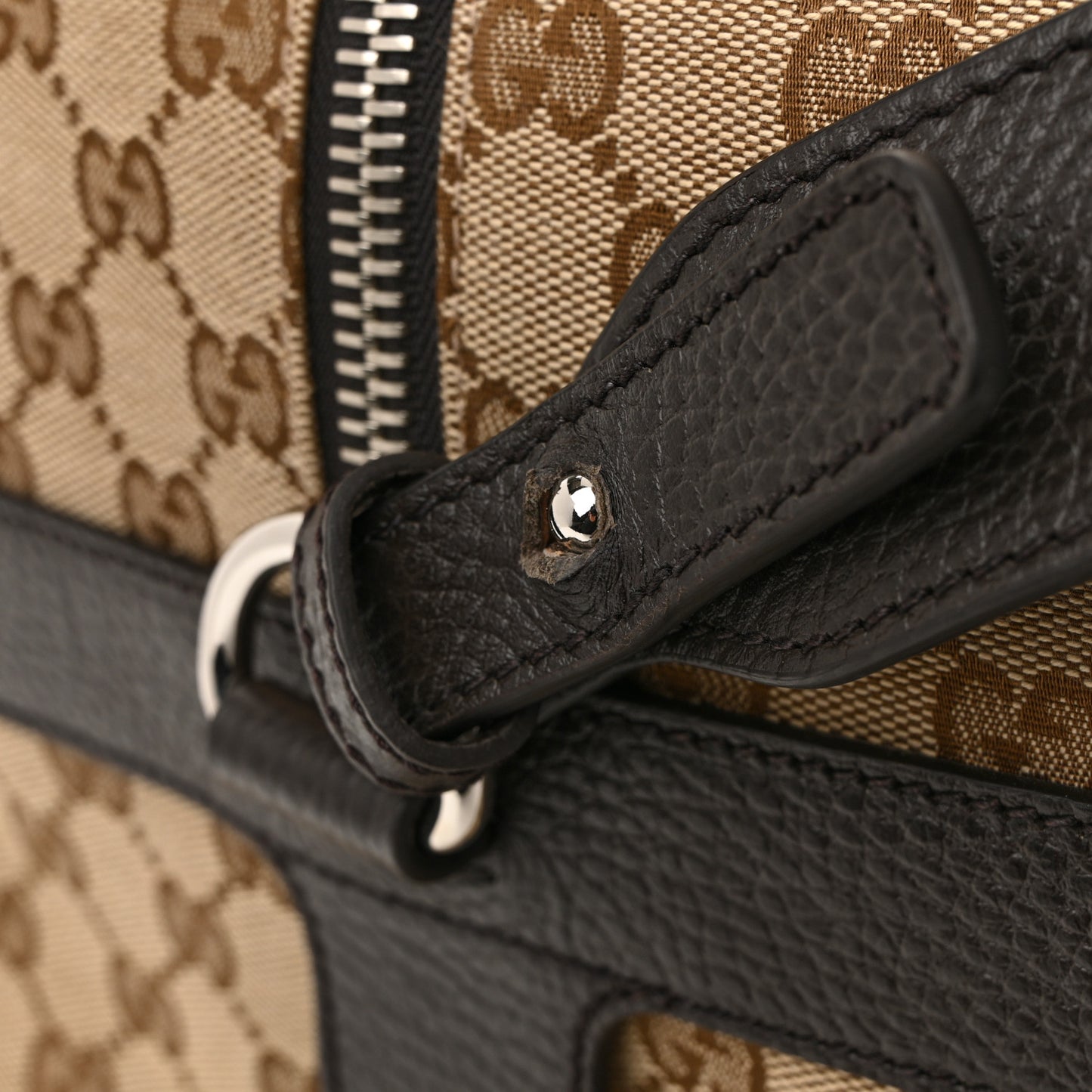 Monogram Dollar Calfskin Boston Duffle Bag Beige Ebony Testa di Moro Marrone Scuro
