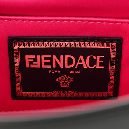Fendi X VERSACE Vitello Seta Fendace Brooch Baguette Black 6 of 9