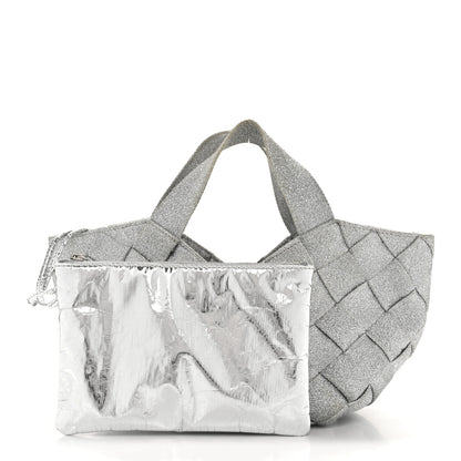 Bottega Veneta Webbing Maxi Intrecciato Mini Cassette Tote Silver 3 of 13