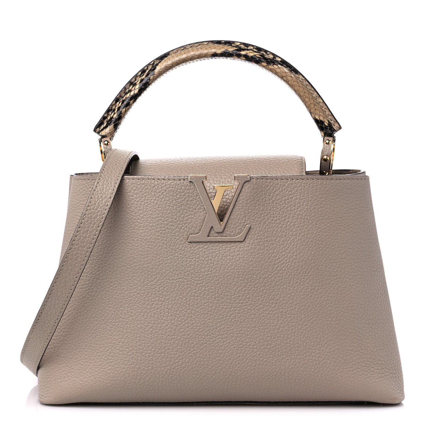 Taurillon Snakeskin Capucines PM Galet