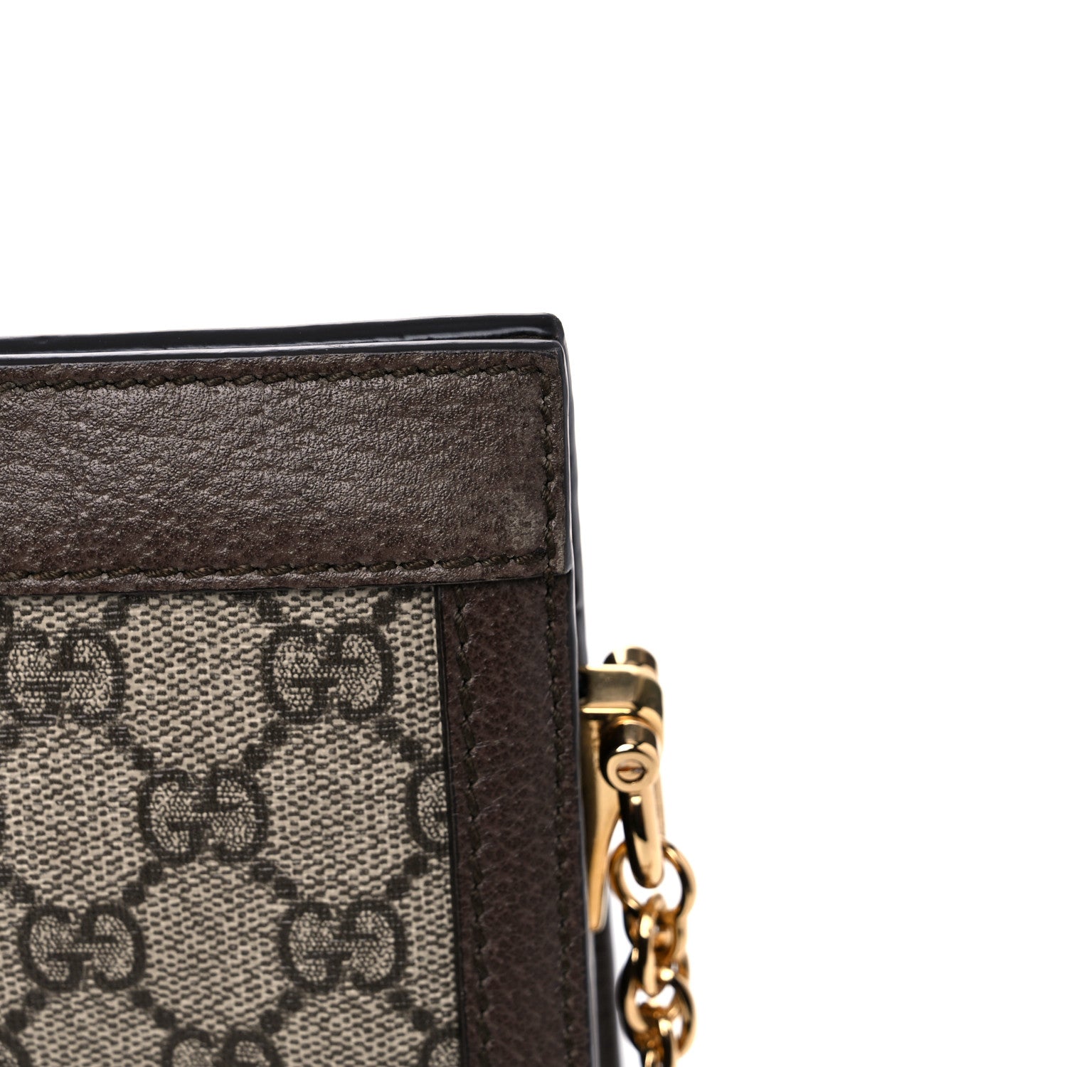 Gucci GG Supreme Monogram Web Medium Ophidia Chain Shoulder Bag Brown 13 of 17
