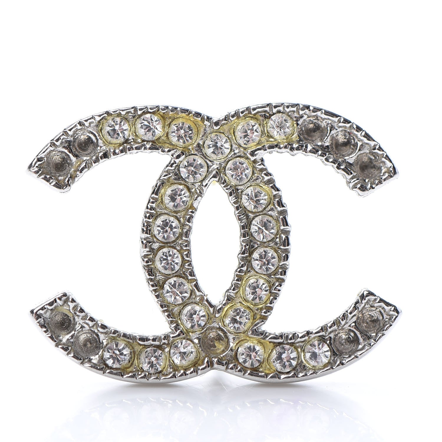 Chanel Crystal CC Earrings Silver 7 of 8