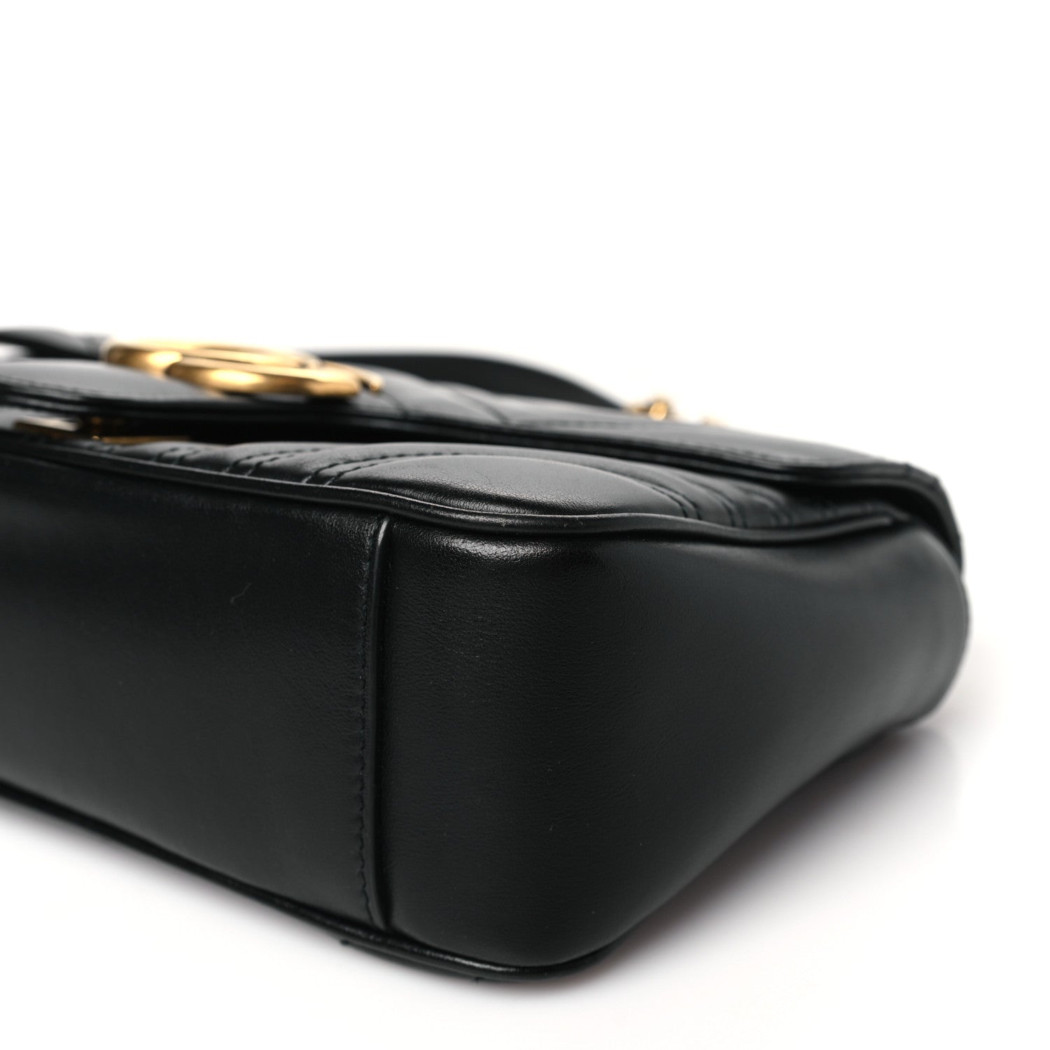 Gucci Calfskin Matelasse Small GG Marmont Shoulder Bag Black 10 of 10