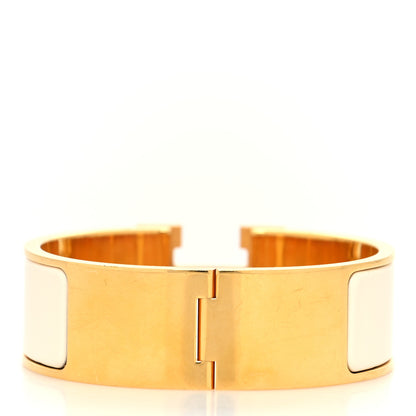 Hermes Enamel Wide Clic Clac H Bracelet GM White 3 of 5