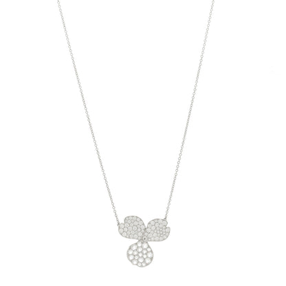 Tiffany Platinum Diamond Large Paper Flowers Pave Pendant Necklace 1 of 6