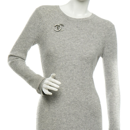 Chanel Baguette Crystal CC Brooch Silver Black 2 of 4