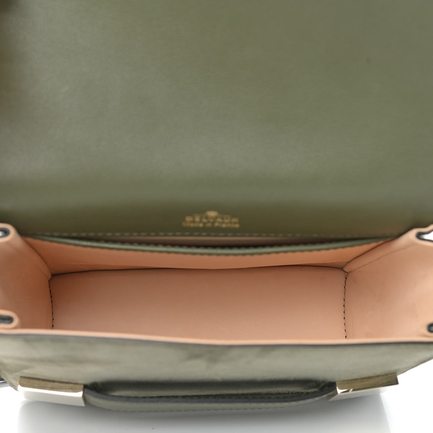 Patent Calfskin Suede Mini Madame Crossbody Kaki