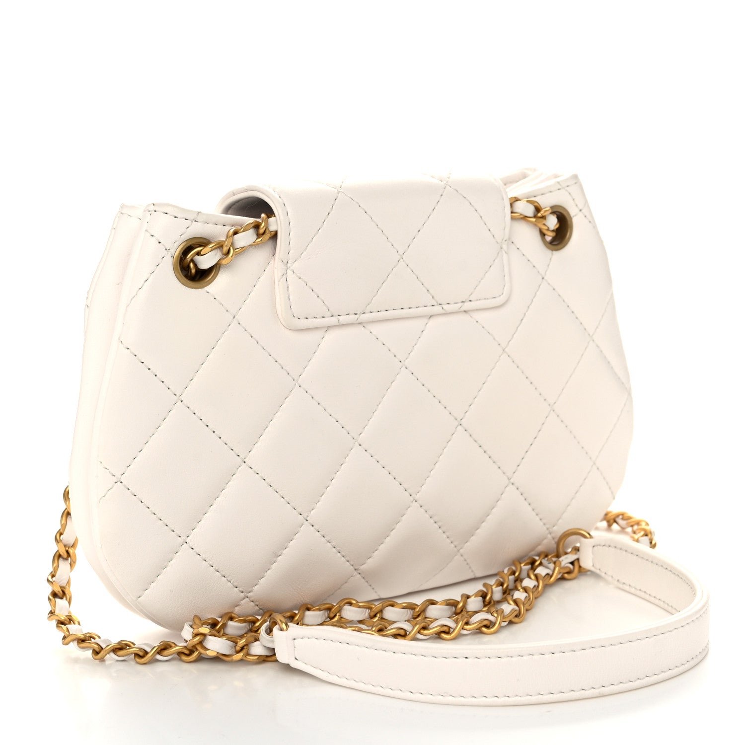Chanel Lambskin Quilted Small Messenger Bag White 3 of 10