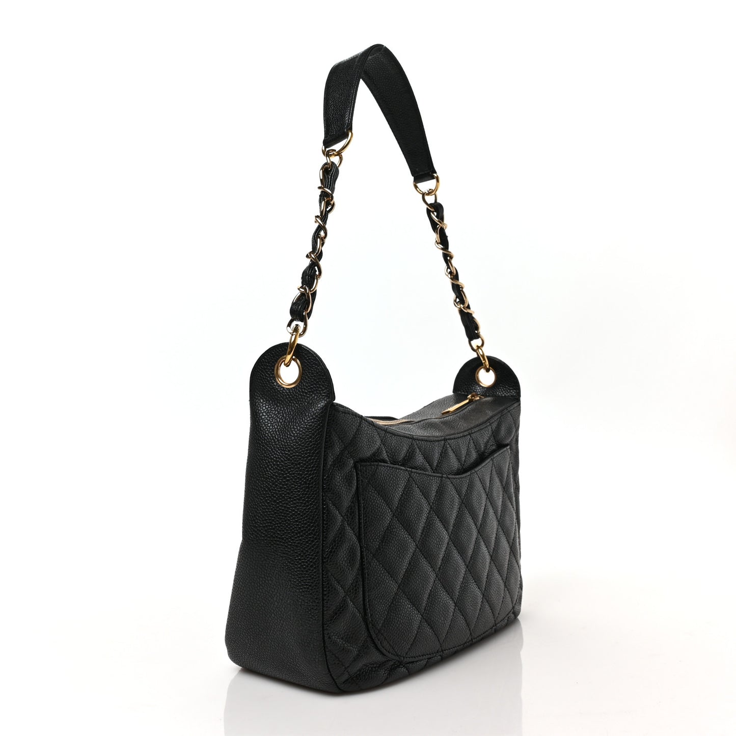 Caviar Quilted Timeless CC Shoulder Bag Black