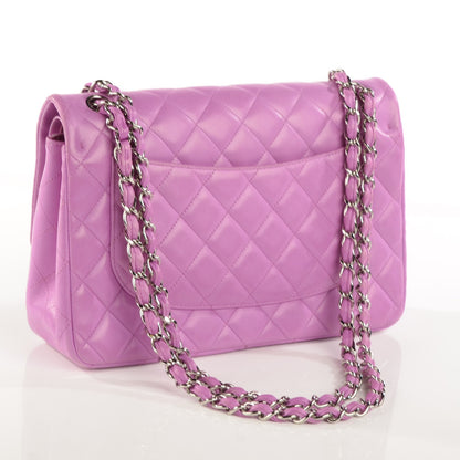 Chanel Lambskin Quilted Jumbo Double Flap Light Purple 3 of 8