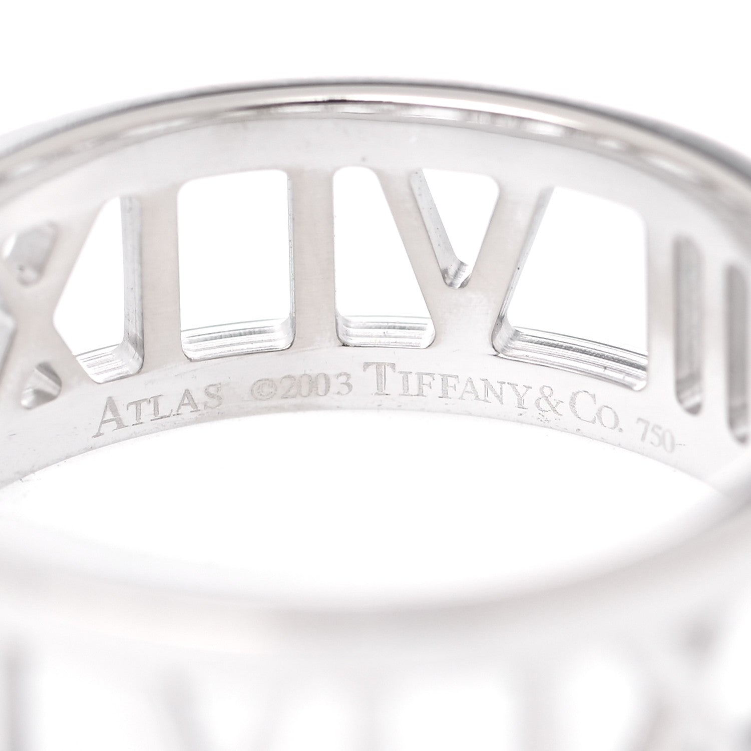 Tiffany 18K White Gold Atlas Open Ring 55 7.25 4 of 4