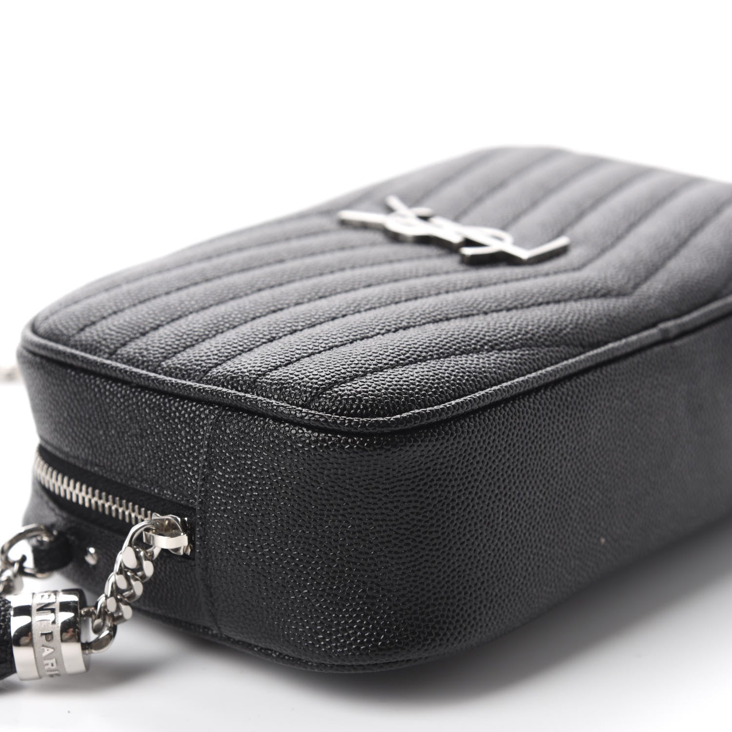 Saint Laurent Grain De Poudre Matelasse Monogram Mini Lou Camera Bag Black 6 of 10