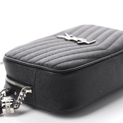 Saint Laurent Grain De Poudre Matelasse Monogram Mini Lou Camera Bag Black 6 of 10