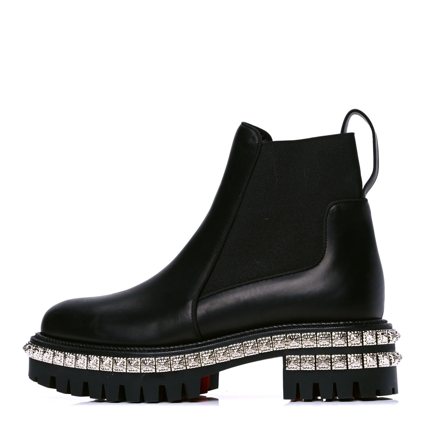 Calfskin Ingrassato Studded By The River 50 Flat Chelsea Boots 37 Black