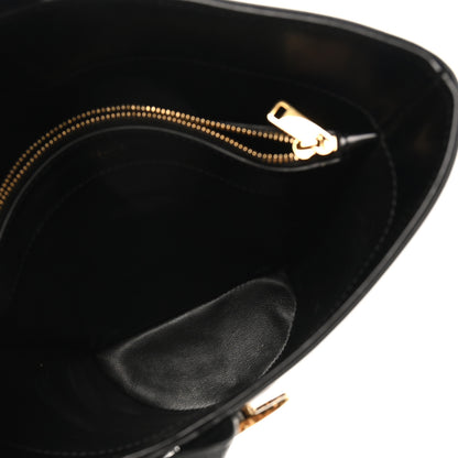 Celine Shiny Calfskin Triomphe Bucket Bag Black 5 of 10