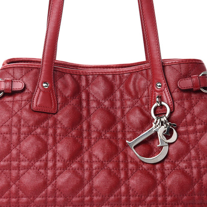 Christian Dior Coated Canvas Cannage Medium Panarea Tote Red 13 of 13