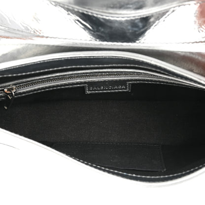 Balenciaga Smooth Metallic Calfskin Small Lindsay Shoulder Bag Silver 5 of 9
