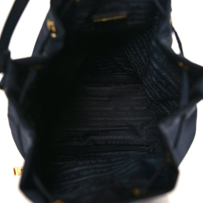 Prada Saffiano Tessuto Nylon Mini Bucket Crossbody Bag Navy 5 of 9