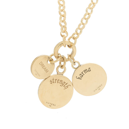 Foundrae 18K Yellow Gold Diamond Enamel Strength Karma Dream Belcher Open Chain Mini Chubby Annex Link Necklace 4 of 5