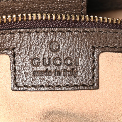 Gucci GG Supreme Monogram Textured Calfskin Web Medium Ophidia Shopping Tote Beige Ebony New Acero 6 of 10