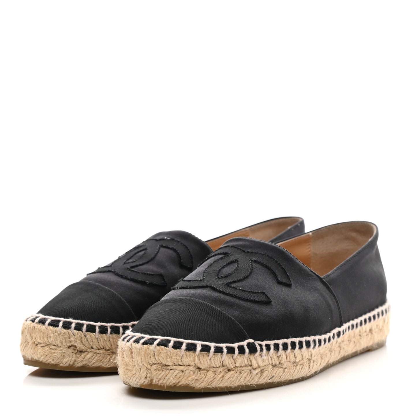 Satin Grosgrain Espadrilles 37 Black