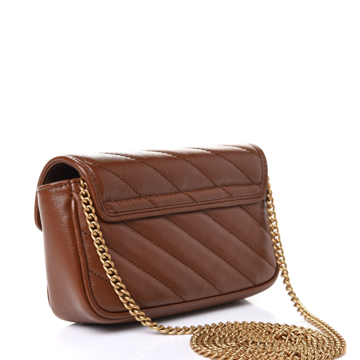 Azalea Calfskin Matelasse Diagonal Super Mini GG Marmont Shoulder Bag Cuir