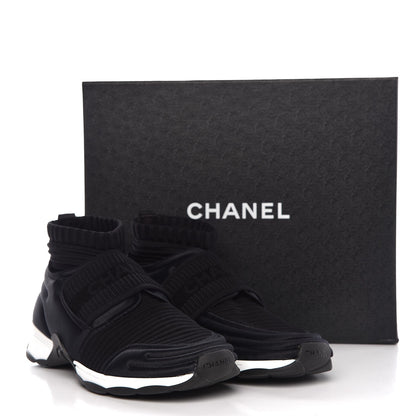 Chanel Stretch Fabric CC Sneakers 38 Black 8 of 8