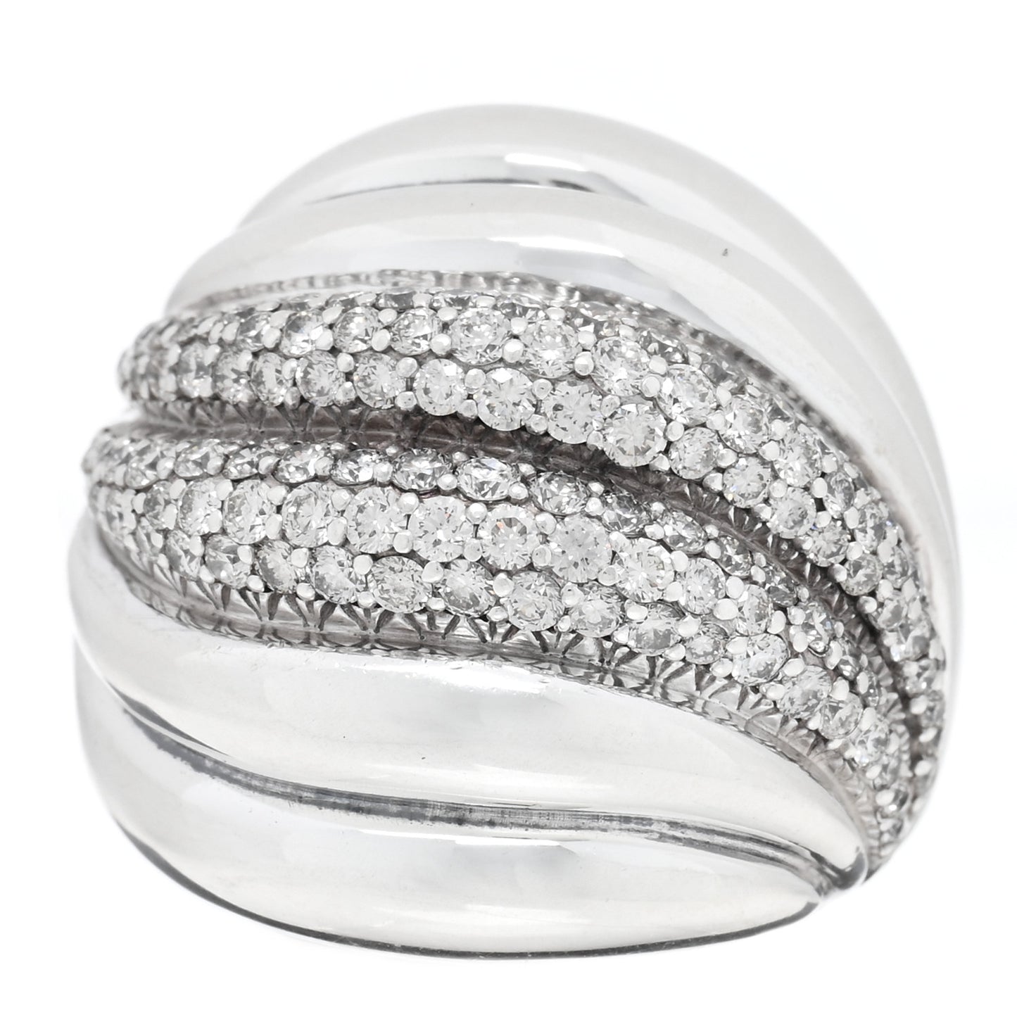 Sterling Silver Diamond Sculpted Cable Ring 51 5.75