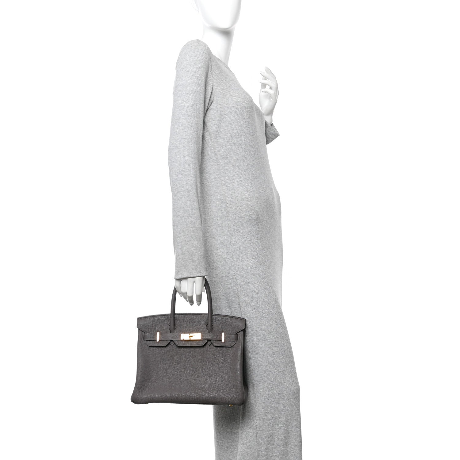 Hermes Togo BIRKIN 30 Etain 2 of 9