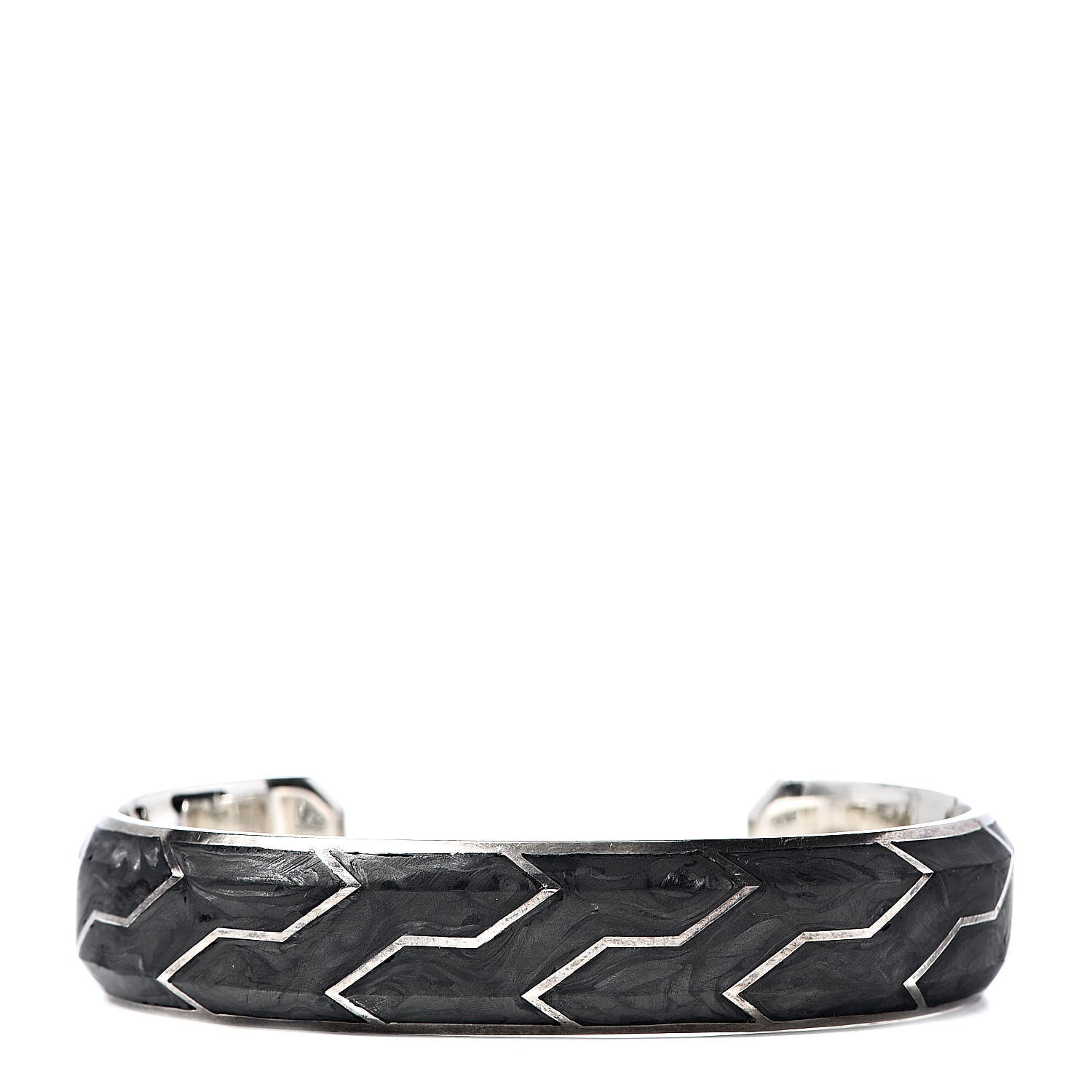 David Yurman Sterling Silver Forged Carbon Mens Cuff Bracelet 1 of 5