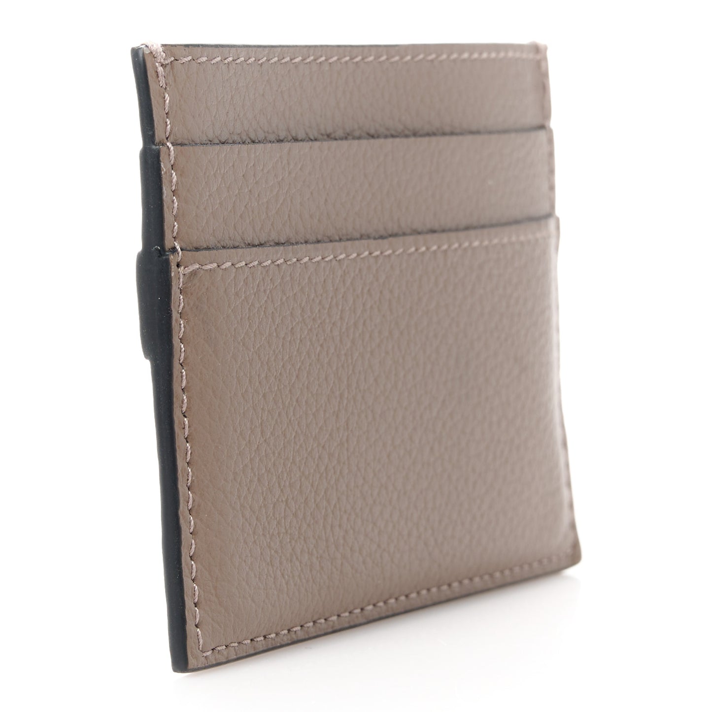 Grained Calfskin Neo Classic Silver Hardware Card Holder Mink Grey