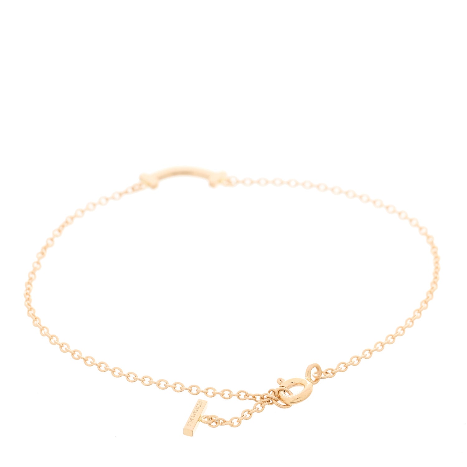 Tiffany 18K Rose Gold Mini T Smile Bracelet 2 of 5