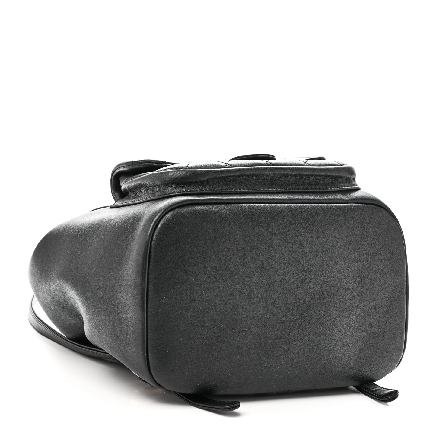 Lambskin Quilted Large Duma Drawstring Backpack Black