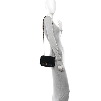 Chanel Shearling Lambskin Quilted Mini Furry Coco Flap Black 2 of 10