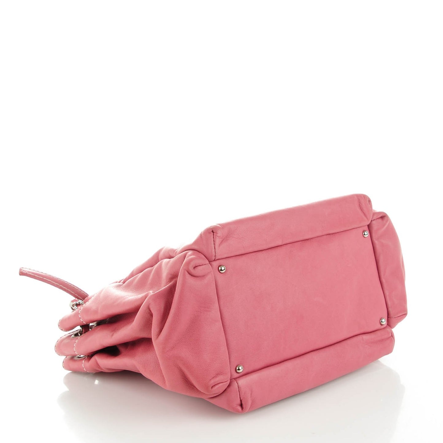 Lambskin Lax Accordion Hobo Pink