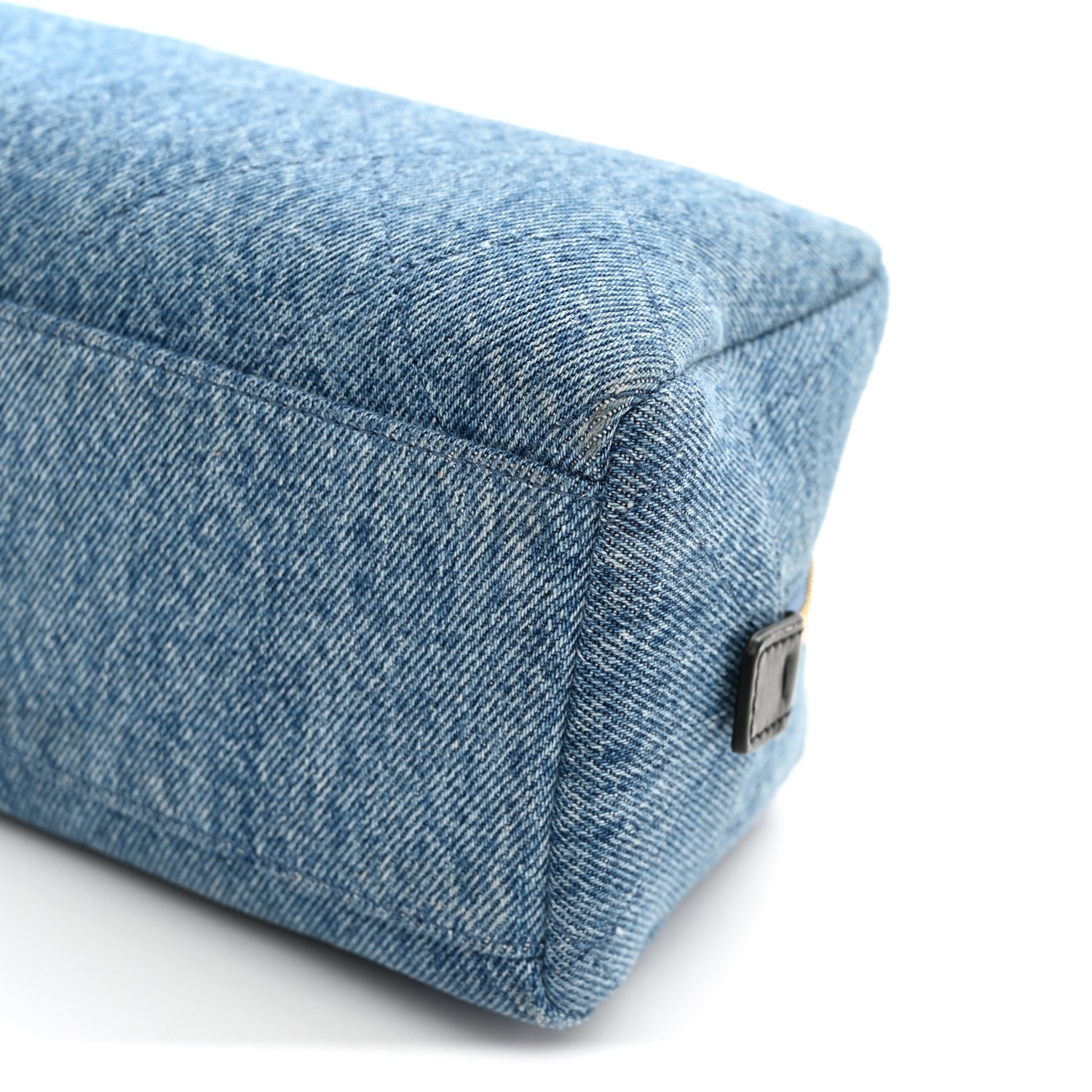 Chanel Denim Quilted Eyes On You Bowling Bag Blue 10 of 11