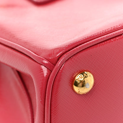 Prada Saffiano Vernice Small Galleria Double Zip Tote Peonia 21 of 26