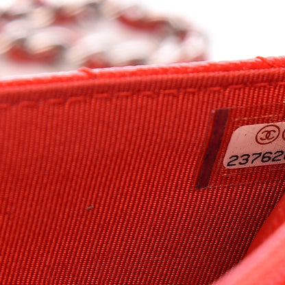 Chanel Caviar Chevron Quilted Wallet On Chain WOC Red 8 of 18