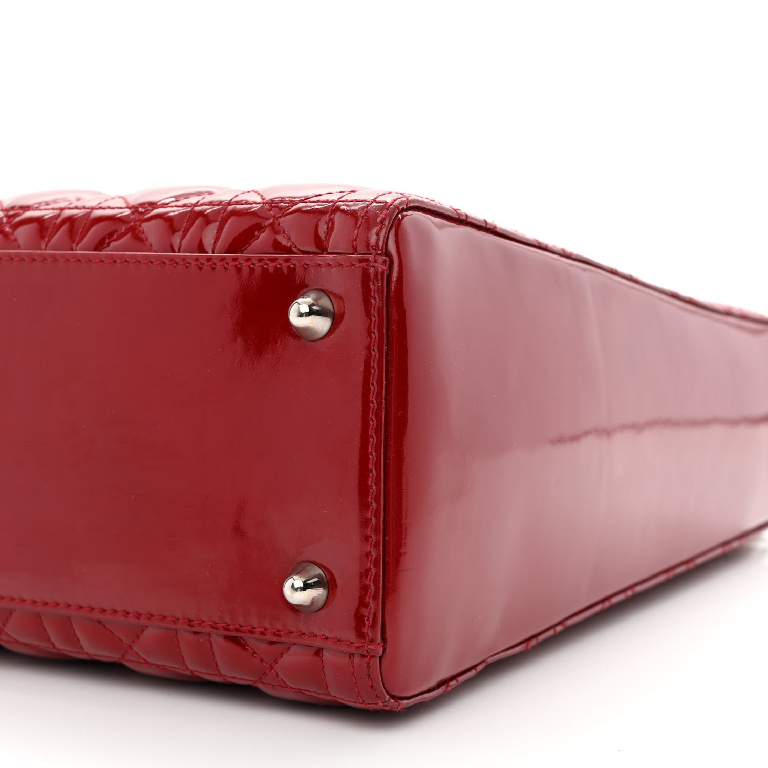 Christian Dior Patent Cannage Large Lady Dior Red 10 of 13
