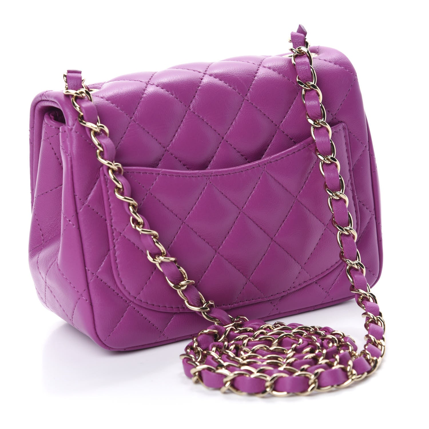 Chanel Lambskin Quilted Mini Square Flap Purple 3 of 10