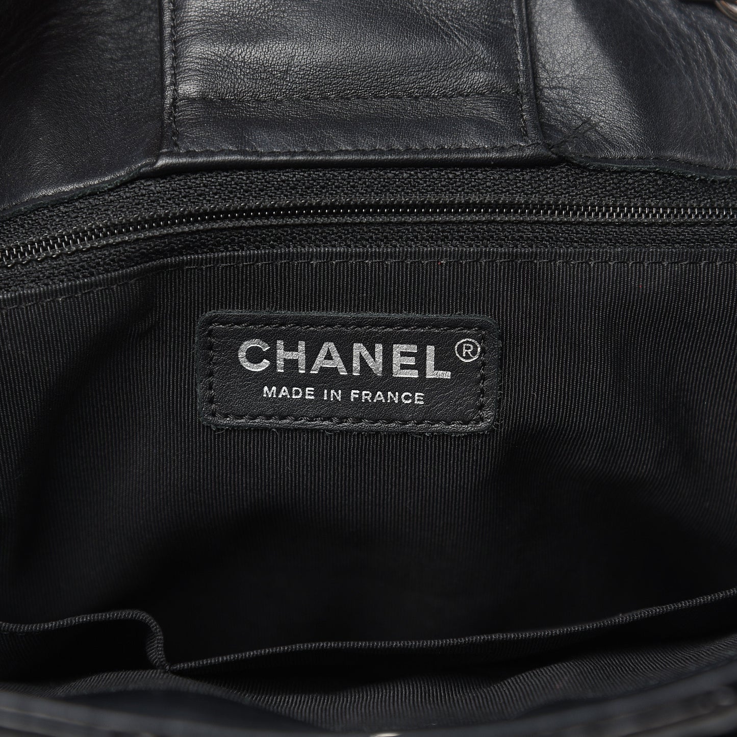 Patent Quilted Large Classic Shopping Tote Black