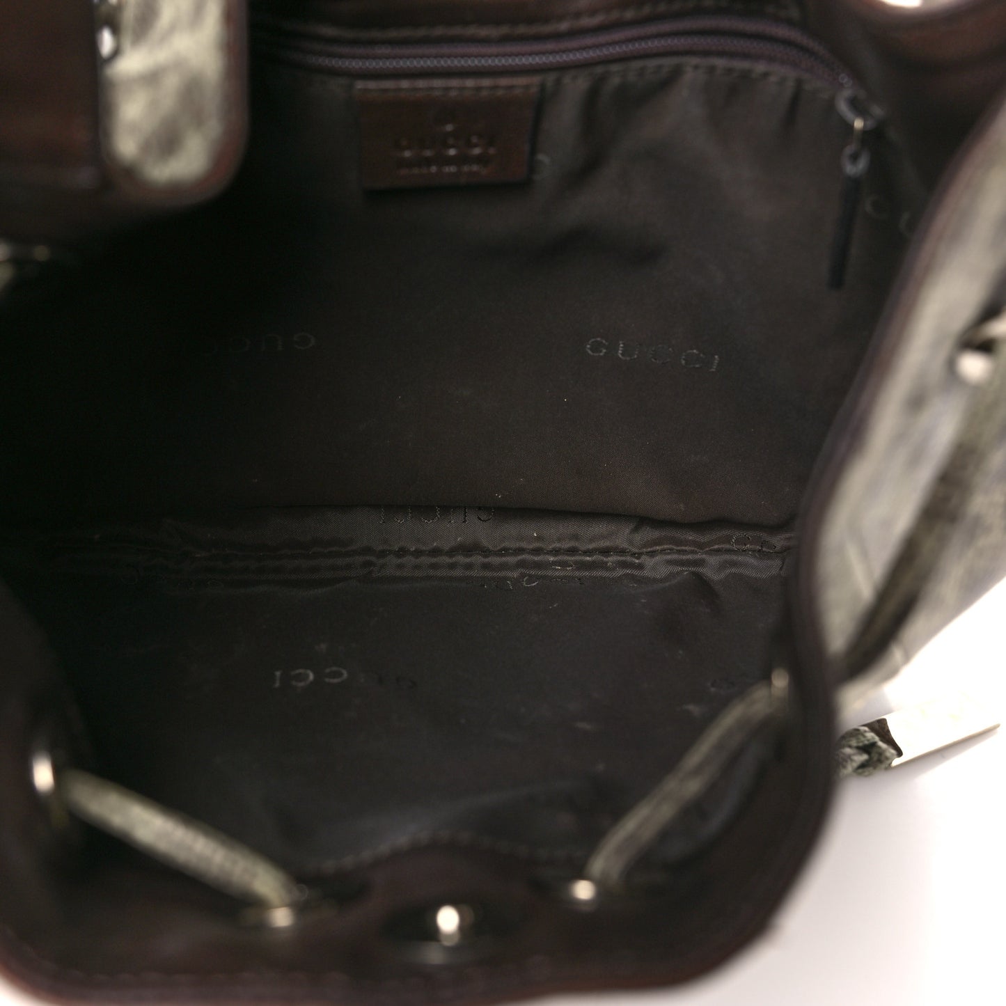 Lizard Drawstring Hobo Brown