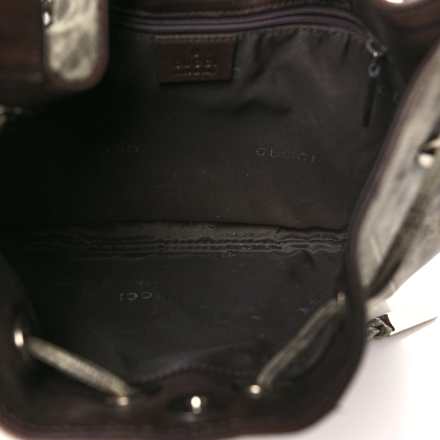 Gucci Lizard Drawstring Hobo Brown 5 of 13