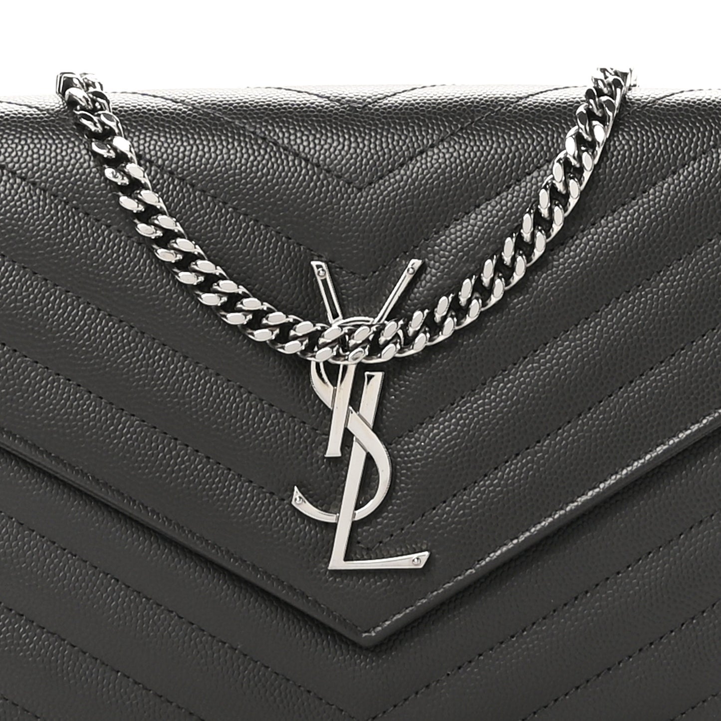 Grain De Poudre Matelasse Chevron Monogram Chain Wallet Storm