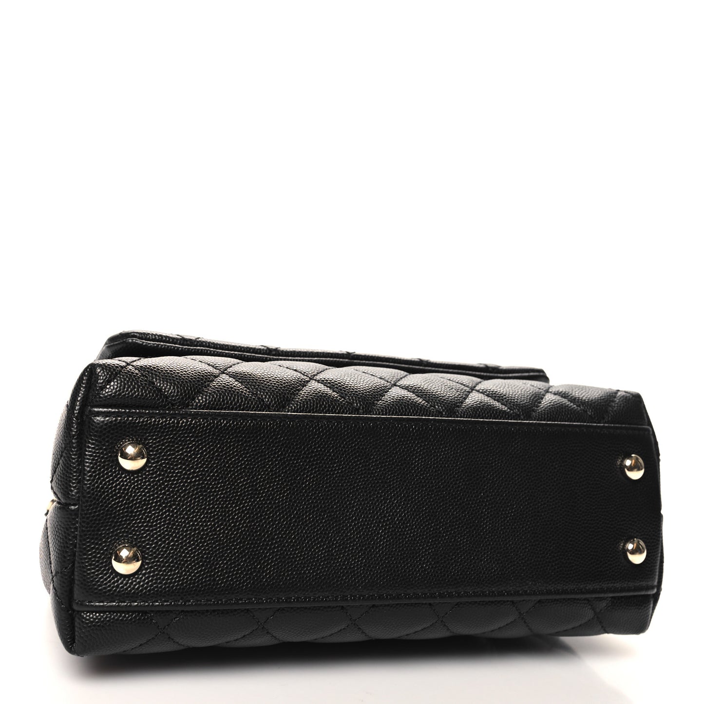 Caviar Quilted Mini Coco Handle Flap Black