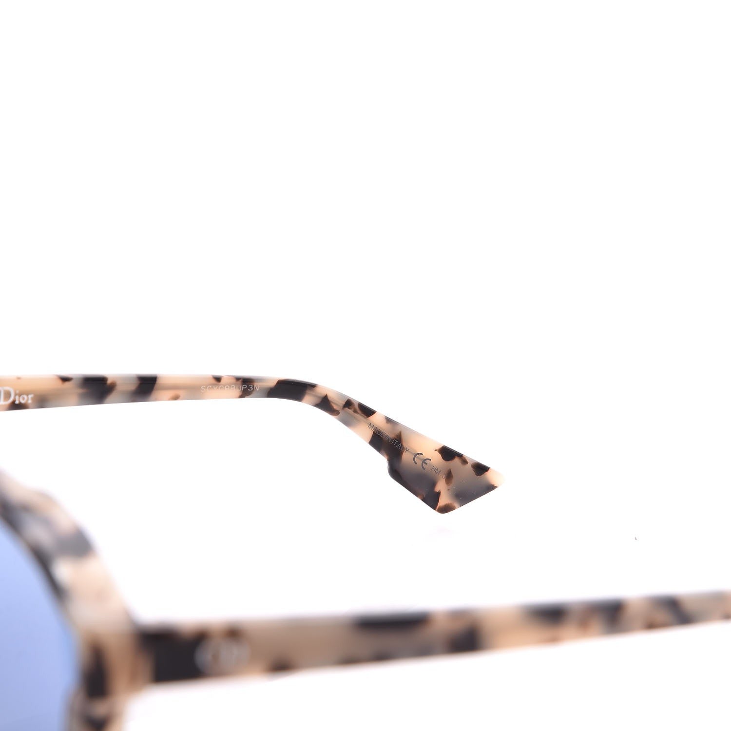 Christian Dior Abstract Square Mirrored Sunglasses Spotted Havana Blue 7 of 10