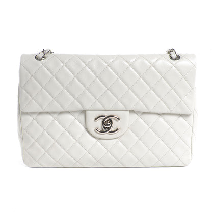 Chanel Washed Caviar Maxi Single Flap White 1 of 8