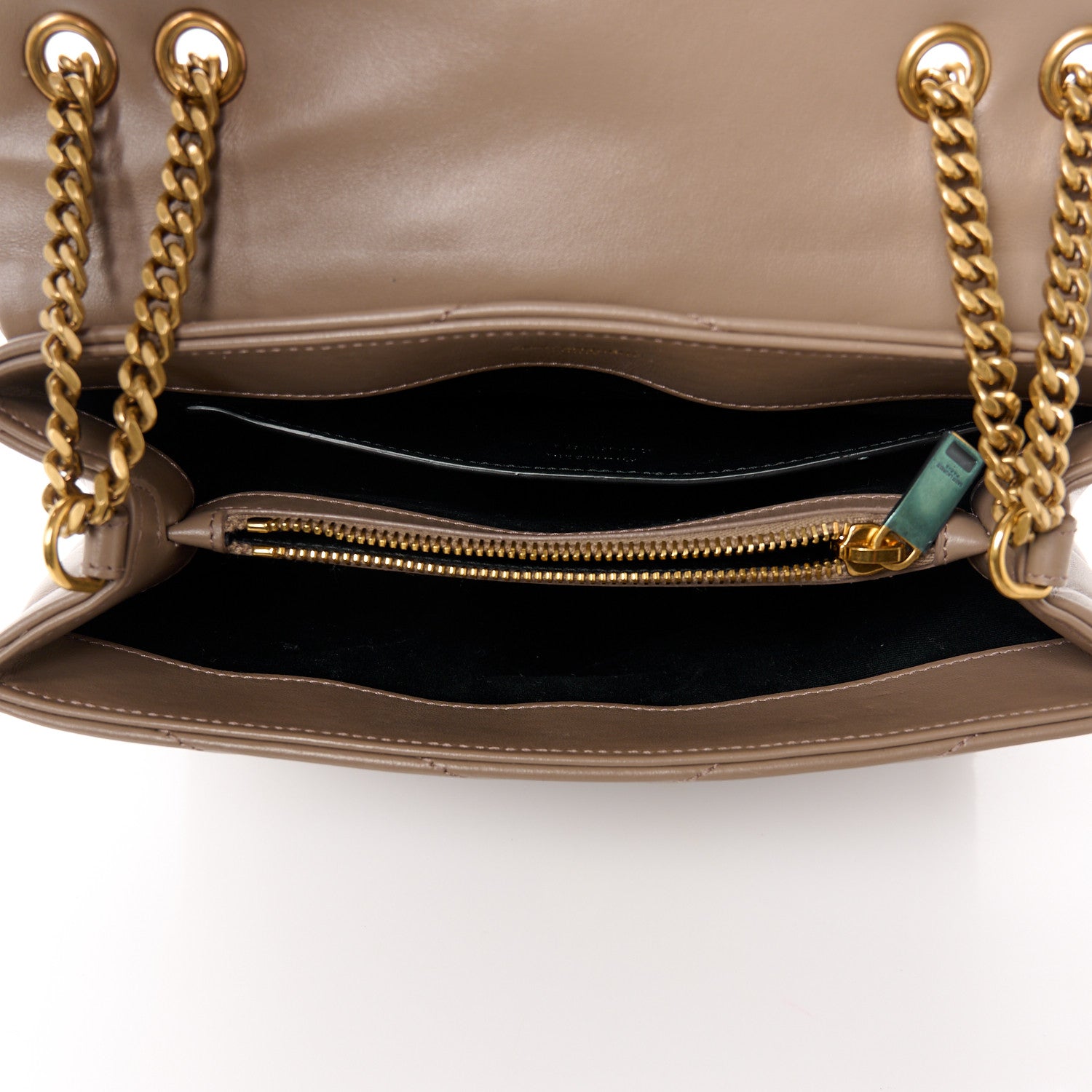 Saint Laurent Calfskin Y Quilted Monogram Small Loulou Chain Satchel Taupe 5 of 11