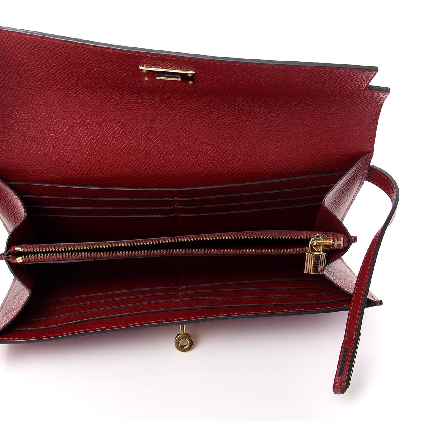 Epsom Kelly Longue Wallet Rouge Grenat